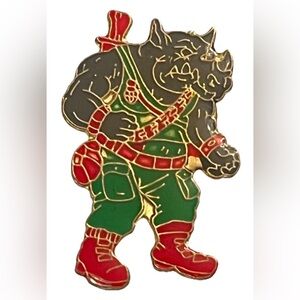 1989 Teenage Mutant Ninja Turtles Vintage Enamel ROCKSTEADY Pin TMNT